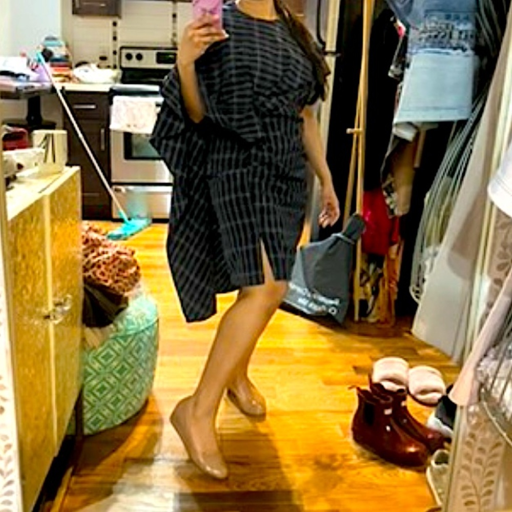 Prabal Gurung Navy Plaid Cape Dress - NWOT, size 6 - Picture 6 of 6